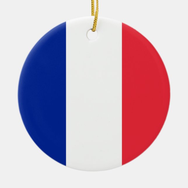 Frankreich-Flagge Keramik Ornament (Vorne)