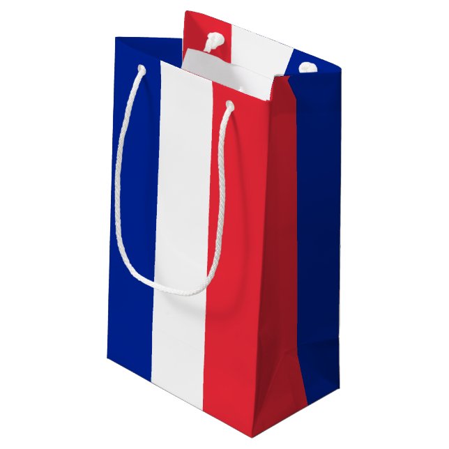 Frankreich-Flagge Kleine Geschenktüte (Rückseite Schrägansicht)