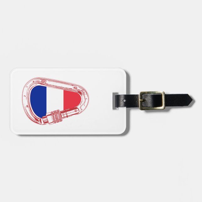 Frankreich Flagge Klettersteiger Carabiner Gepäckanhänger (Vorderseite horizontal)