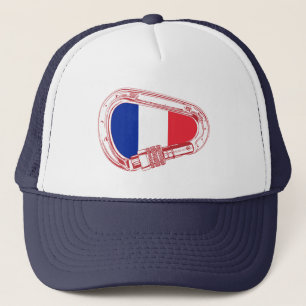 Frankreich Flagge Klettersteiger Carabiner Truckerkappe