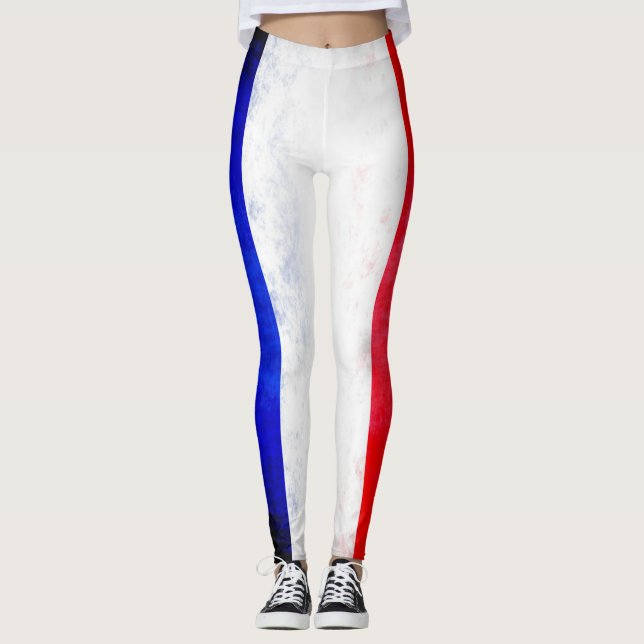 Frankreich-Flagge Leggings (Vorderseite)