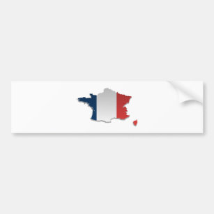 Frankreich-Flagge Map_2 Autoaufkleber