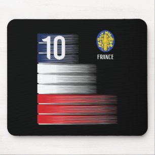 Frankreich-Flagge Nummer 10 Französische Fußball M Mousepad