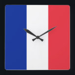 Frankreich-Flagge Quadratische Wanduhr<br><div class="desc">Frankreich-Flagge</div>