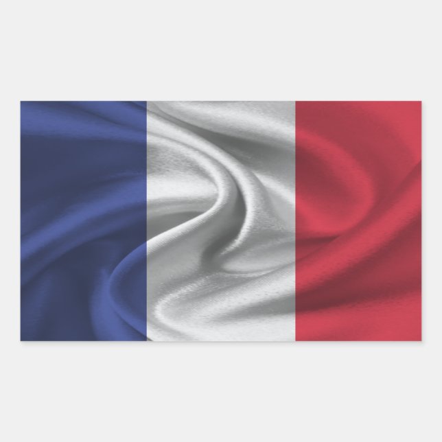 Frankreich-Flagge Rechteckiger Aufkleber (Vorderseite)