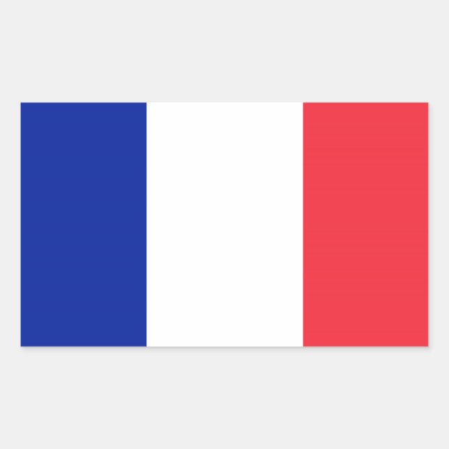 Frankreich-Flagge Rechteckiger Aufkleber (Vorderseite)