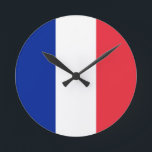 Frankreich-Flagge Runde Wanduhr<br><div class="desc">Frankreich-Flagge</div>