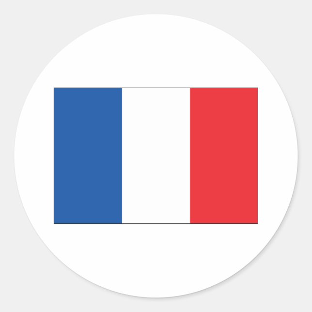 Frankreich-Flagge Runder Aufkleber (Vorderseite)