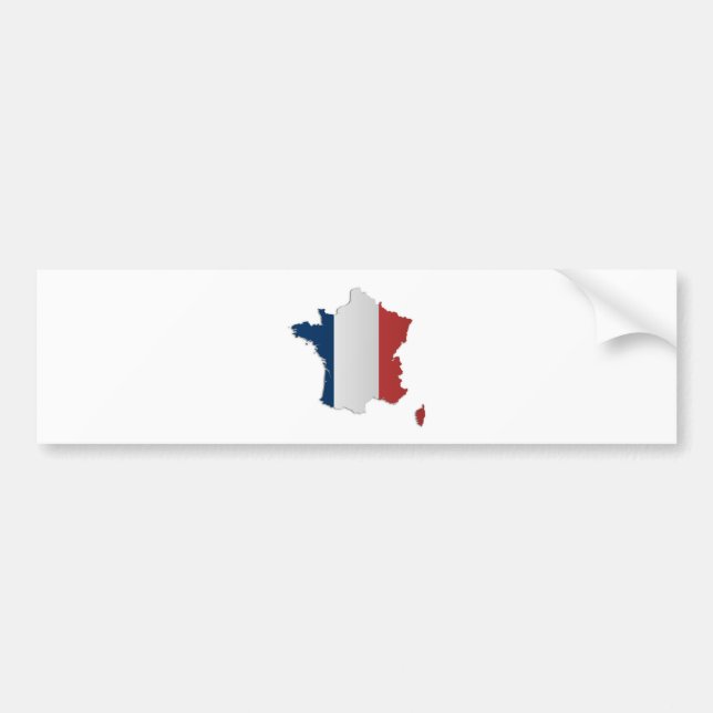 Frankreich-Flaggen-Karte Autoaufkleber (Vorne)