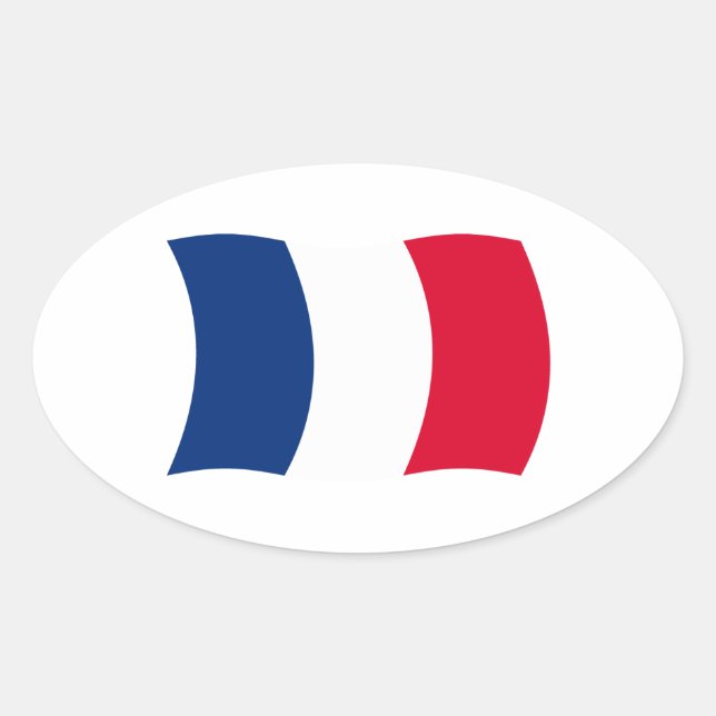 Frankreich Flaggenaufkleber Ovaler Aufkleber (Vorderseite)