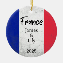 Frankreich - Flaggeneinrichtung, Personalisiertes  Keramik Ornament