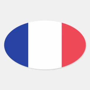 Frankreich-Flaggenentwurf Ovaler Aufkleber