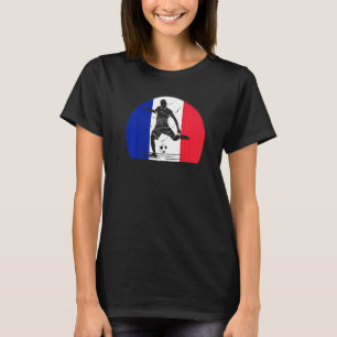 Frankreich Flaggenfußball Vintag Französischer Fuß T-Shirt
