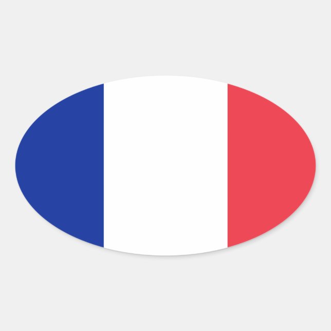 Frankreich - Flaggengestaltung Ovaler Aufkleber (Vorderseite)
