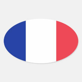 Frankreich - Flaggengestaltung Ovaler Aufkleber