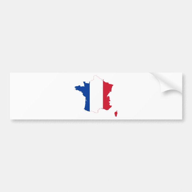 Frankreich-Flaggenkarte Franc Autoaufkleber (Vorne)