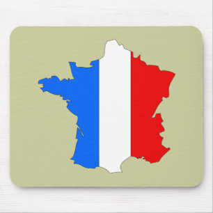Frankreich-Flaggenkarte Mousepad