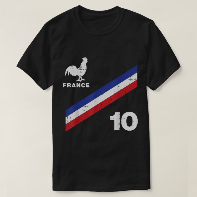 Frankreich Flaggenliste Nummer 10 Fußballfans Frau T-Shirt (Design vorne)