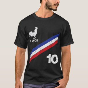 Frankreich Flaggenliste Nummer 10 Fußballfans Frau T-Shirt