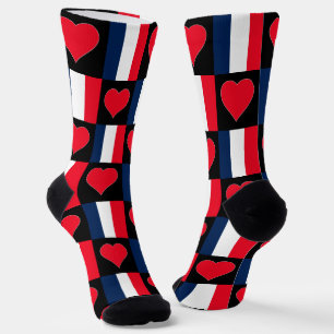 Frankreich Flaggenstaat Herzmuster Französischer N Socken