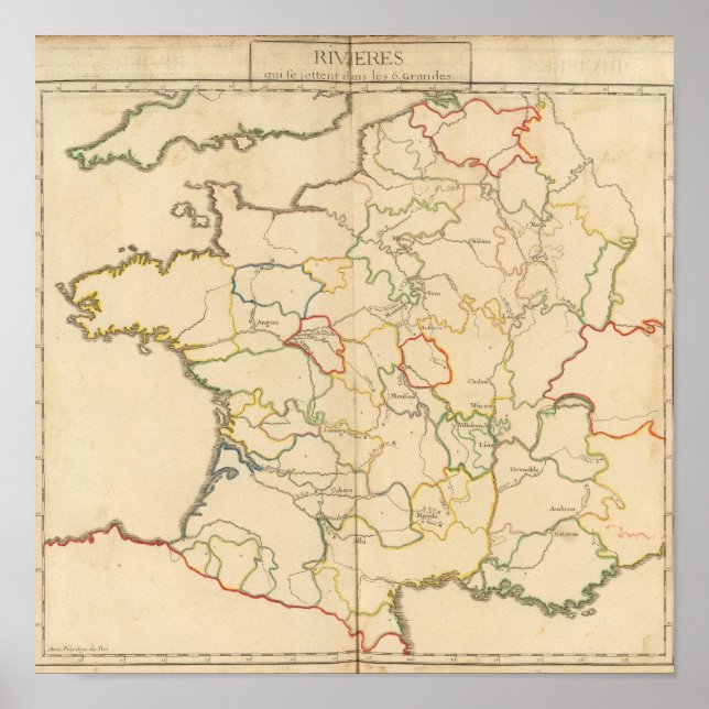 Frankreich Flüsse Poster (Vorne)