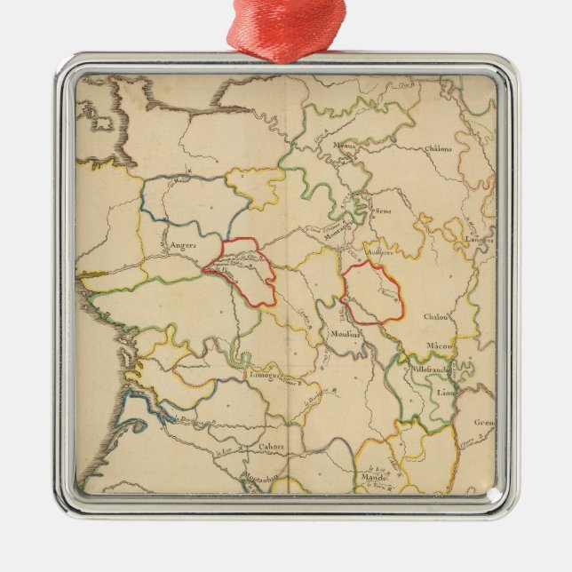 Frankreich-Flüsse Silbernes Ornament (Vorne)