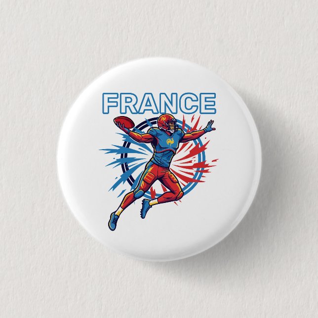 Frankreich Football Dynamischer Quarterback Patrio Button (Vorderseite)