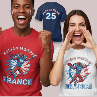Frankreich Football Dynamischer Quarterback Patrio T-Shirt