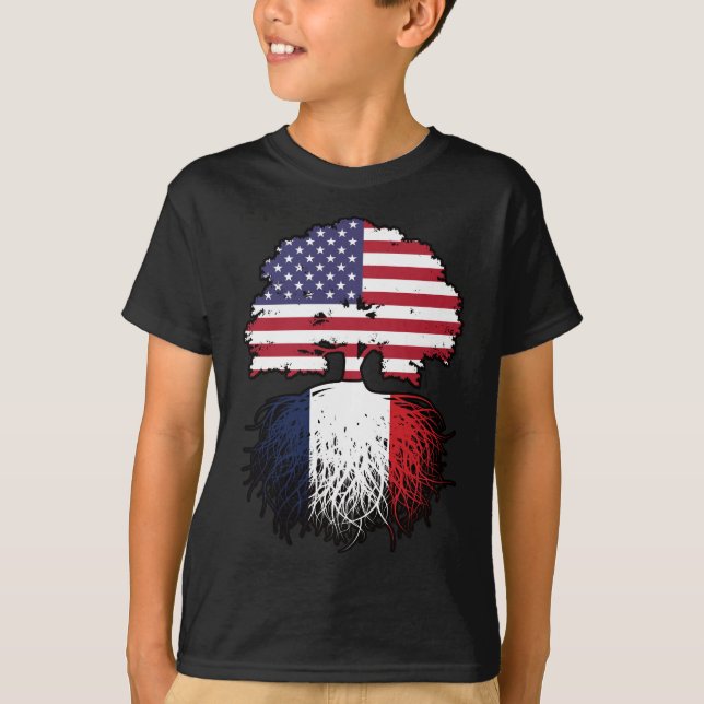 Frankreich Frankreich Amerika USA Vereinigte Staat T-Shirt (Vorderseite)