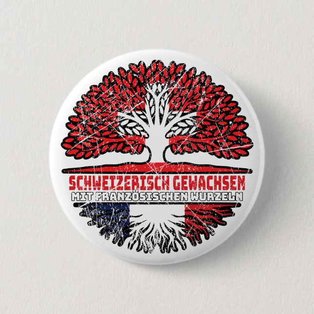 Frankreich Französch Schweizer Schweiz Baum Button (Vorderseite)