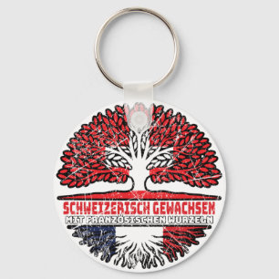Frankreich Französch Schweizer Schweiz Baum Schlüsselanhänger