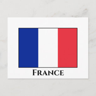 Frankreich (Französisch) Flagge Postkarte