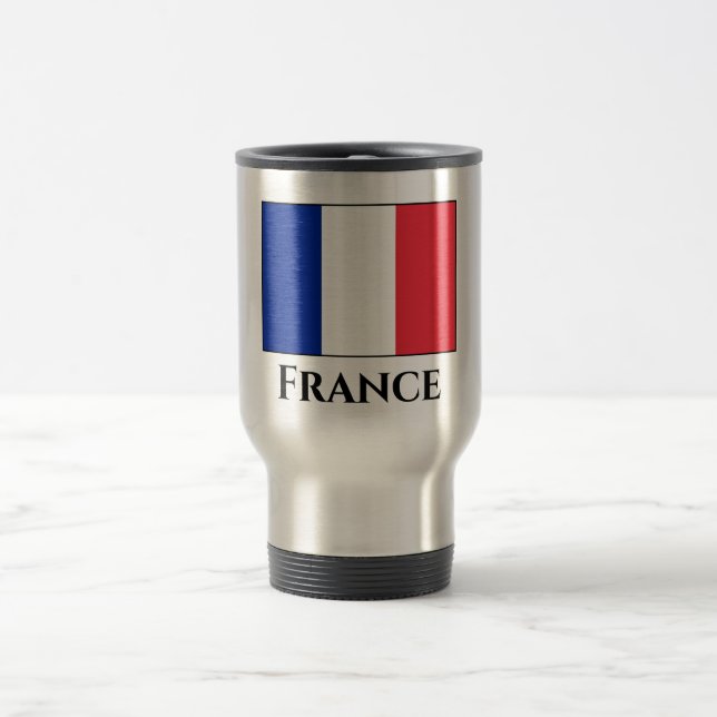 Frankreich (Französisch) Flagge Reisebecher (Mittel)