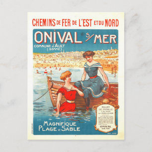 Frankreich Französisch Vintage Strand Ozean Meer R Postkarte
