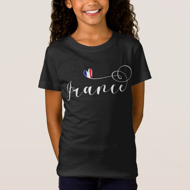 Frankreich, französische Flagge im Herzen T-Shirt (Vorderseite)