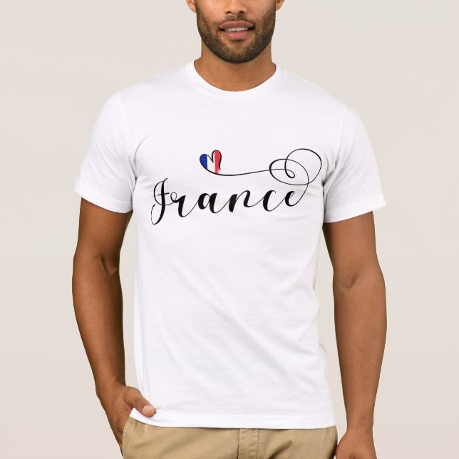 Frankreich, französische Flagge im Herzen T-Shirt (Vorderseite)