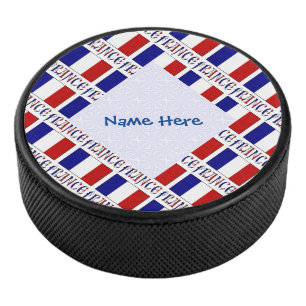 Frankreich Französische Flagge Kacheln Personalisi Eishockey Puck