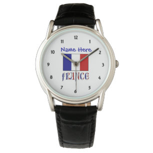 Frankreich Französische Flagge Personalisierte Kle Armbanduhr