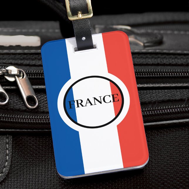 Frankreich Französische Flagge Red White Blue Patr Gepäckanhänger (france french flag luggage tag)