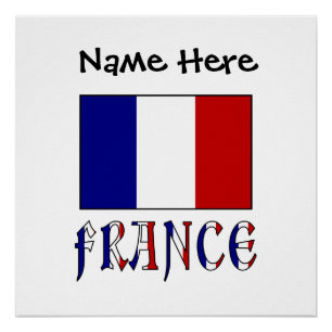 Frankreich Französische Flagge Schwarz Personalisi Poster