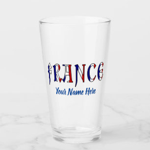 Frankreich Französische Flaggenfarben Personalisie Glas