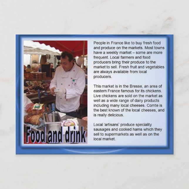 Frankreich, französische Küche Postkarte (Vorderseite)