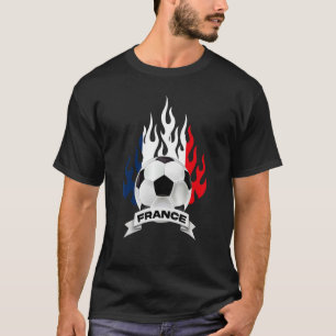 Frankreich Französischer Flaggen Fußball-Ball-Spie T-Shirt
