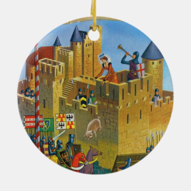 Frankreich, französisches Vintages Keramik Ornament (Hinten)