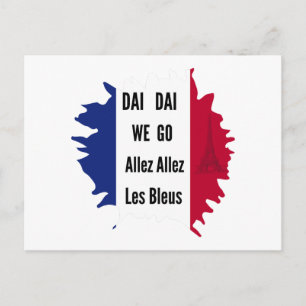 Frankreich Fußball 2026 Allez Les Bleus Aufkleber Postkarte