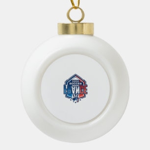Frankreich Fußball 2026 Fußball Fett Land Typograf Keramik Kugel-Ornament