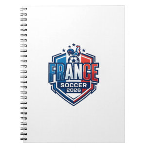 Frankreich Fußball 2026 Fußball Fett Land Typograf Notizblock