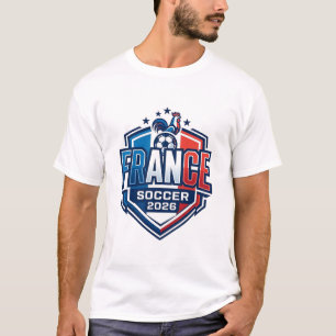 Frankreich Fußball 2026 Fußball Fett Land Typograf T-Shirt