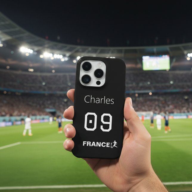 Frankreich Fußball Benutzerdefinierter Name Nummer iPhone Hülle (Von Creator hochgeladen)