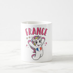 Frankreich Fußball Fan Einhorn mit Herbstflagge Kaffeetasse